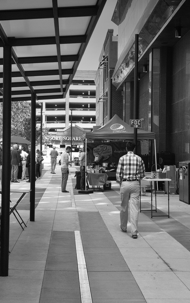 Black and White Pedestrian Image