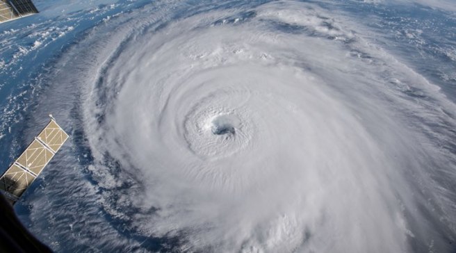 NASA handout photo of a view of Hurricane Florence shown churning in the Atlantic Ocean in a west, north-westerly direction heading for the eastern coastline of the United States